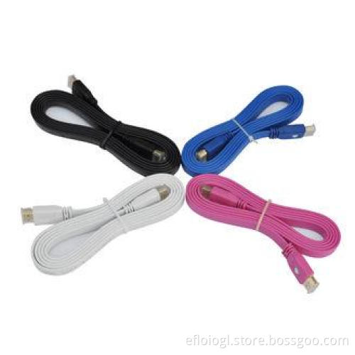 Black flat 3D HDMI Cables HDTV DVD 1080P 3D Ethernet 1.4v